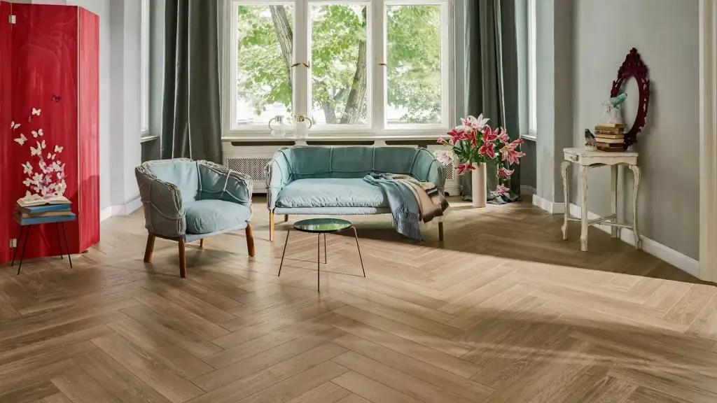 limburg vloeren, woonkamer met een visgraat vloer